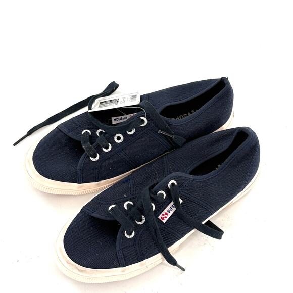 SUPERGA 2750 Cotu Classic Sneaker 7 37 NWT S000010 Navy Blue Walking Canvas - Picture 4 of 5